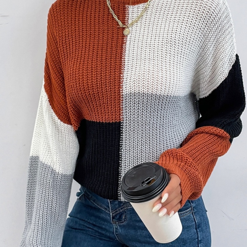 Color Block Chunky Sweater